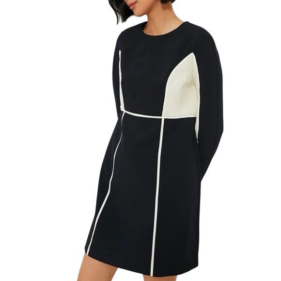 New Tuckernuck Navy and Cream Colorblock Evie Dress Size Large 2924-47 - Picture 2 of 13